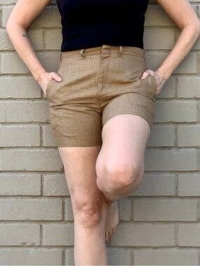 Vintage Tan High Waist Women's Shorts